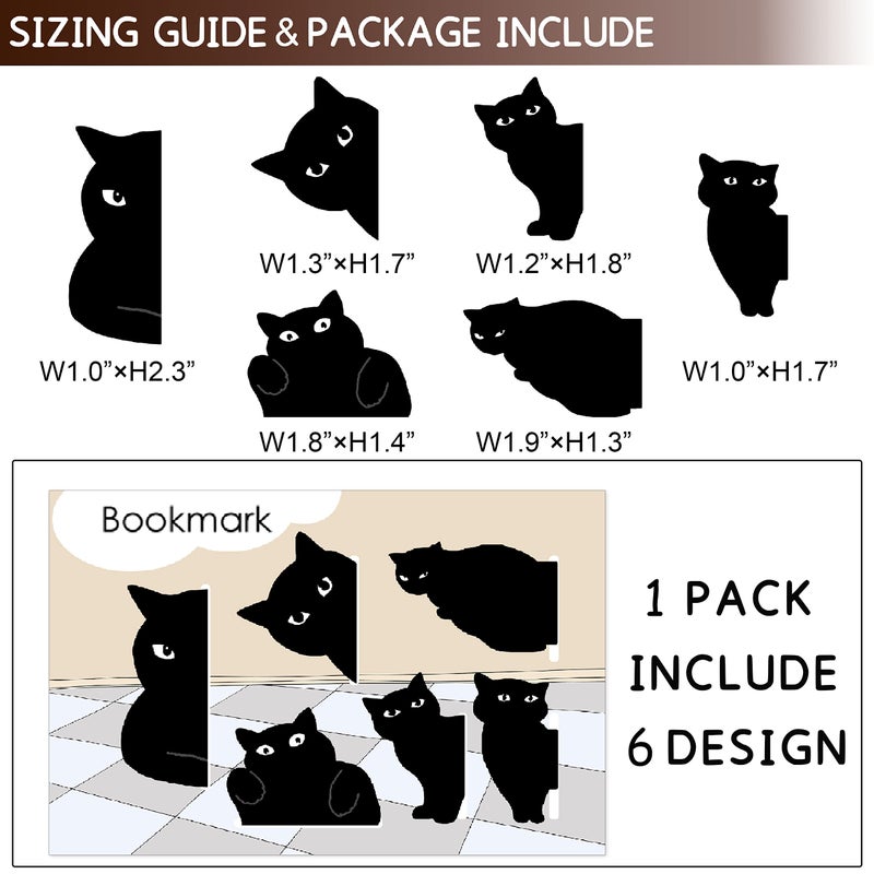 yasest Magnetic Bookmarks - 6 Pieces Assorted Cute Book Markers Clip Set for Teachers Students Book Lovers Reading  for School Office Home Supplies  Kawaii Cat Magnet Page Markers - Image 5